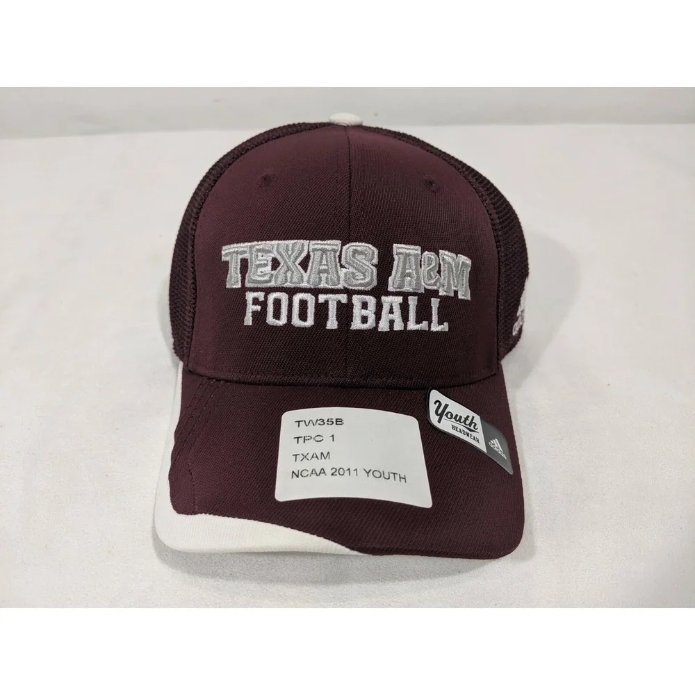 Adidas Youth One Size Texas A&M Aggies Mesh‎ Trucker Fitted Cap Hat NCAA NEW
